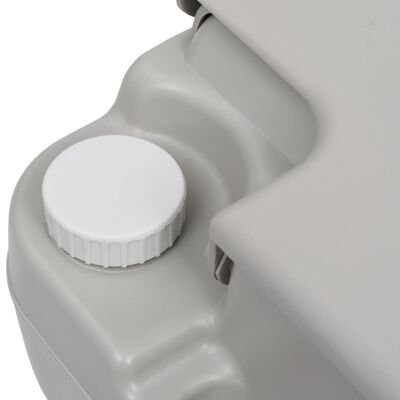vidaXL Toilette de camping portable gris et blanc 20+10 L PEHD - Tente -  Achat & prix