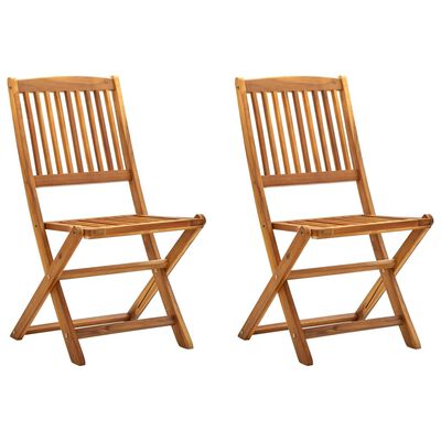 vidaXL Chaises pliables d'extérieur lot de 2 Bois d'acacia solide