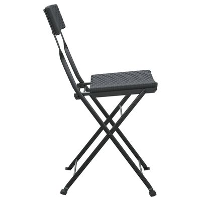 vidaXL Chaises de bistrot pliantes lot de 8 Noir Résine tressée acier