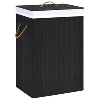 vidaXL Panier à linge avec 2 sections bambou noir 72 L