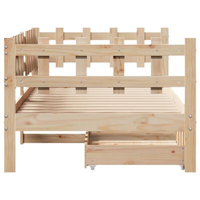 vidaXL Lit de jour avec tiroirs sans matelas 90x200 cm bois massif