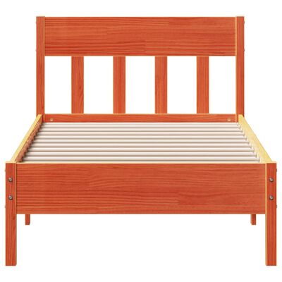 vidaXL Cadre de lit sans matelas cire marron 100x200cm bois pin massif