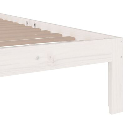 vidaXL Cadre de lit Blanc Bois massif 75x190 cm Petit simple