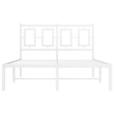vidaXL Cadre de lit métal avec tête de lit blanc 120x200 cm