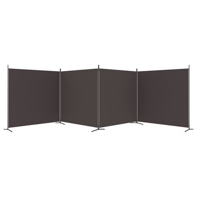 vidaXL Cloison de séparation 4 panneaux Marron 698x180 cm Tissu