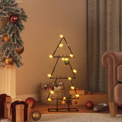 vidaXL Arbre de Noël en métal pour décoration noir 60 cm