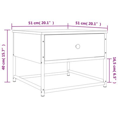 vidaXL Table basse noir 51x51x40 cm bois d'ingénierie