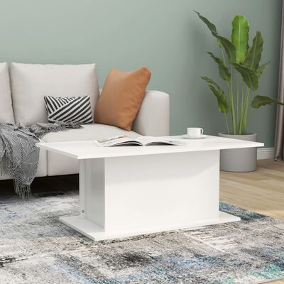 vidaXL Table basse blanc 102x55,5x40 cm bois d'ingénierie