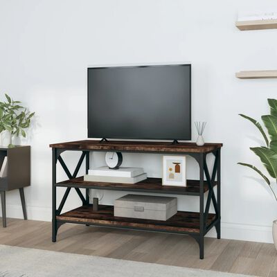 vidaXL Meuble TV Chêne fumé 80x40x50 cm Bois d'ingénierie