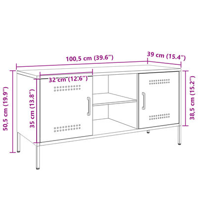 vidaXL Meuble TV jaune moutarde 100,5x39x50,5 cm acier