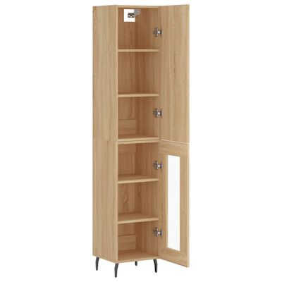 vidaXL Buffet haut Chêne sonoma 34,5x34x180 cm Bois d'ingénierie