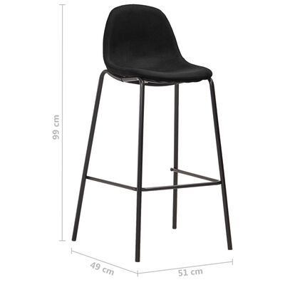 vidaXL Ensemble de bar 5 pcs Tissu Noir