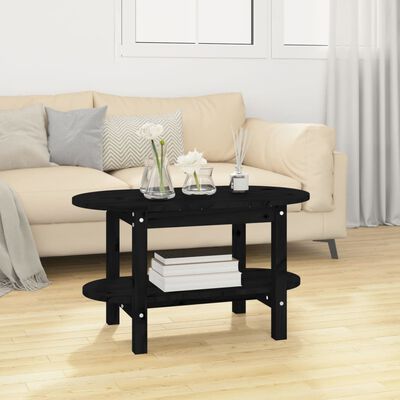 vidaXL Table basse Noir 80x45x45 cm Bois massif de pin