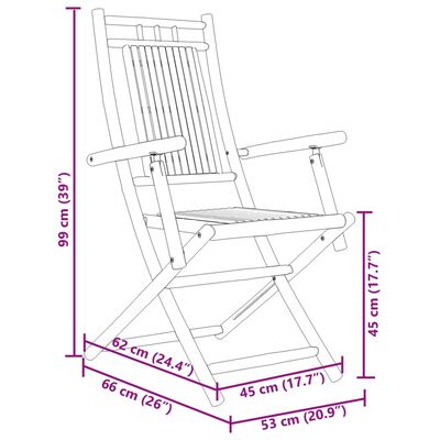 vidaXL Ensemble de bistro 3 pcs bambou