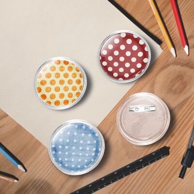 vidaXL Kit de badges à bouton avec épingles 100 sets Acrylique 44 mm