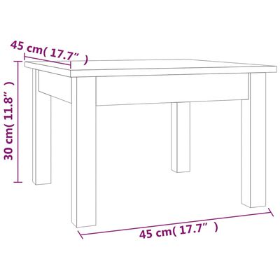 vidaXL Table basse 45x45x30 cm Bois massif de pin