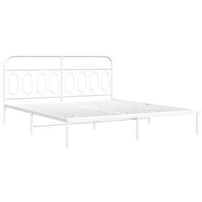 vidaXL Cadre de lit métal sans matelas et tête de lit blanc 183x213 cm