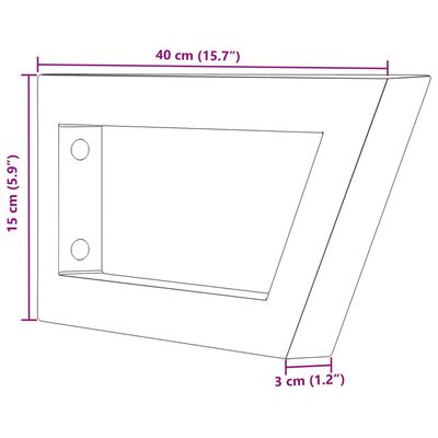 vidaXL Supports d'étagères pour lavabo 2 pcs blanc trapèze acier