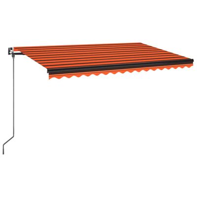 vidaXL Auvent manuel rétractable avec LED 450x350 cm Orange et marron