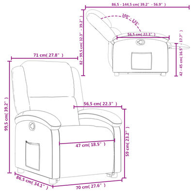 vidaXL Fauteuil inclinable Noir Similicuir