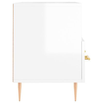 vidaXL Meuble TV Blanc brillant 80x36x50 cm Bois d'ingénierie