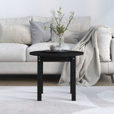 vidaXL Table basse Noir Ø 55x45 cm Bois massif de pin