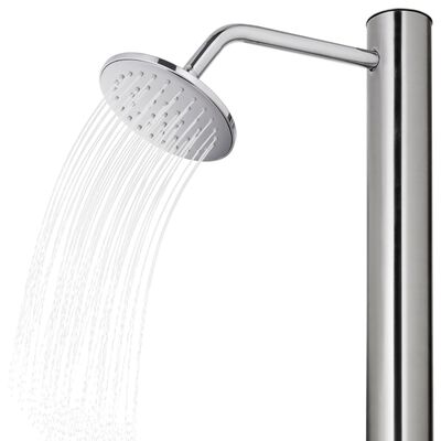 vidaXL Douche de jardin avec base marron 220 cm Acier inoxydable