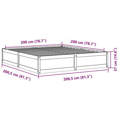 vidaXL Cadre de lit sans matelas blanc 200x200 cm bois massif de pin