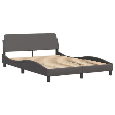 vidaXL Cadre de lit avec LED sans matelas gris 120x200 cm