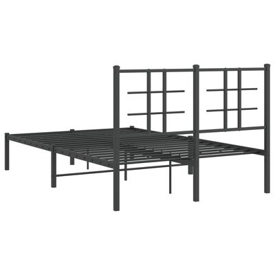 vidaXL Cadre de lit métal sans matelas avec tête de lit noir 120x200cm