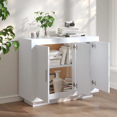 vidaXL Buffet blanc 92x35x75 cm bois d’ingénierie