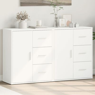 vidaXL Buffets 2 pcs blanc 60x31x70 cm bois d'ingénierie