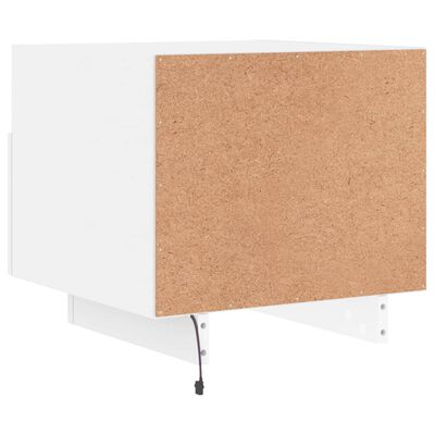 vidaXL Table de chevet avec lumières LED blanc 40x39x37 cm