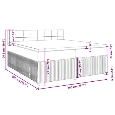 vidaXL Sommier à lattes de lit avec matelas Rose 200x200 cm Velours