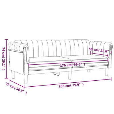 vidaXL Ensemble de canapés 2 pcs crème velours