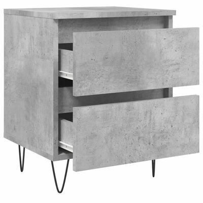 vidaXL Table de chevet gris béton 40x35x50 cm bois d’ingénierie