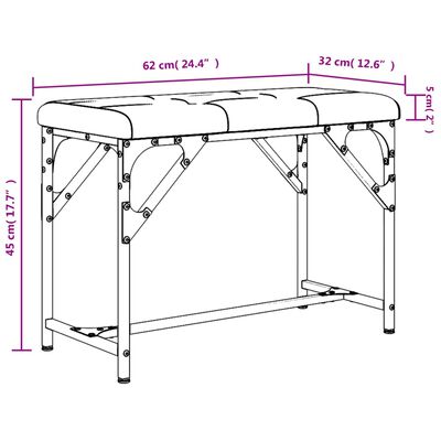 vidaXL Banc à manger gris clair 62x32x45 cm acier et tissu