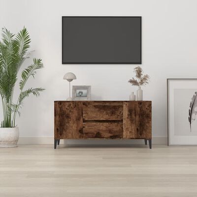 vidaXL Meuble TV Chêne fumé 102x44,5x50 cm Bois d'ingénierie