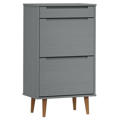 vidaXL Armoire à chaussures MOLDE Gris 59,5x35x103 cm Bois de pin