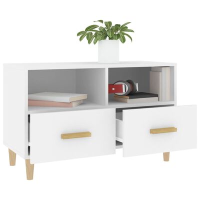 vidaXL Meuble TV Blanc 80x36x50 cm Bois d'ingénierie