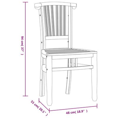 vidaXL Ensemble à manger de jardin 3 pcs Bois de teck massif