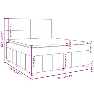 vidaXL Sommier à lattes de lit avec matelas Marron foncé 200x200 cm