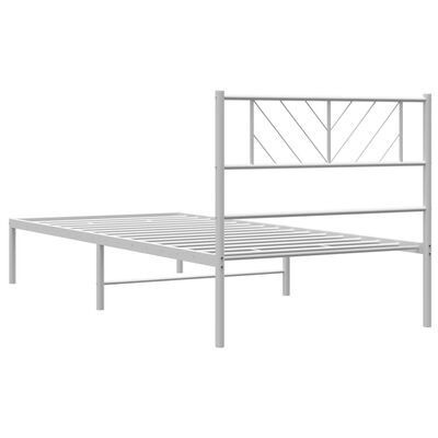 vidaXL Cadre de lit métal sans matelas et tête de lit blanc 100x190 cm