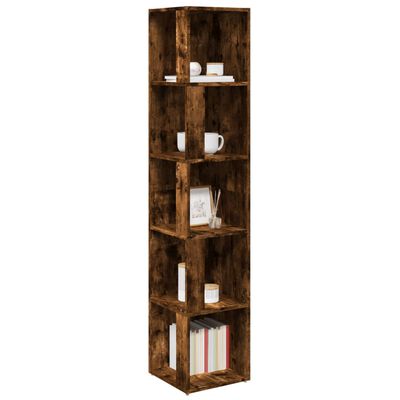 vidaXL Armoire d'angle Chêne fumé 33x33x164,5 cm Bois d'ingénierie