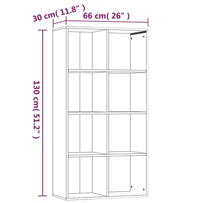 vidaXL Bibliothèque/Buffet Chêne fumé 66x30x130 cm Bois d'ingénierie