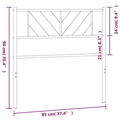 vidaXL Tête de lit métal blanc 90 cm