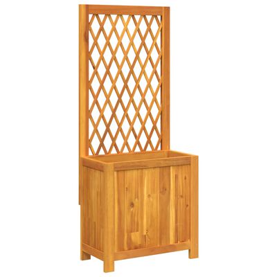 vidaXL Jardinière avec treillis 55x29,5x132 cm bois massif d'acacia