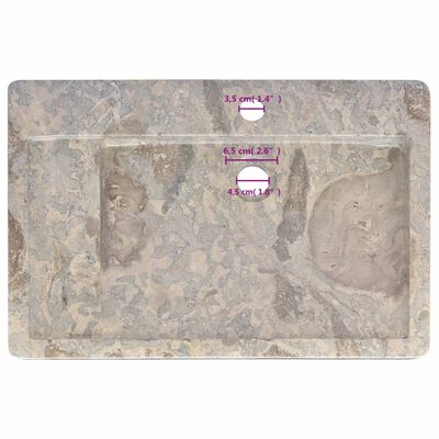 vidaXL Lavabo Gris 58x39x10 cm Marbre