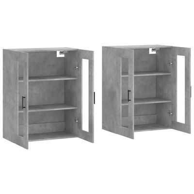 vidaXL Armoires murales 2 pcs gris béton bois d'ingénierie