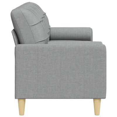 vidaXL Canapé 3 places avec oreillers gris clair 210 cm tissu